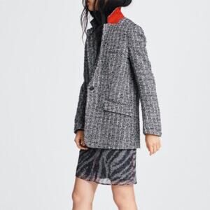 RAG & BONE Ames Linton Herringbone Wool Blend Tweed Blazer Size 6